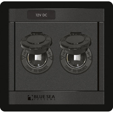 Blue Sea Systems 1472 DC 12V Socket Panel, 2 x 15A Sockets