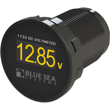 Blue Sea Systems 1733 Mini OLED DC Voltmeter, Yellow, 12/24V DC, IP66