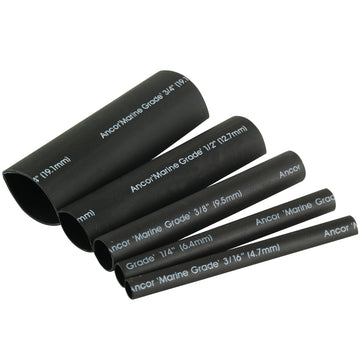 Ancor Adhesive Lined Heat Shrink Tubing Kit, 8-Pack, Black