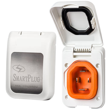 SmartPlug BM50PW 50 Amp 125/250V Non-Metallic Shore Power Inlet, White