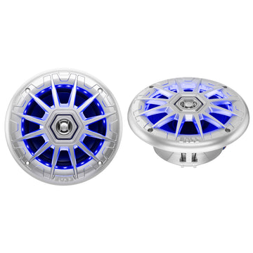 Boss Audio MRGB65S 6.5" Marine Coaxial Speakers with RGB LED, 200W Max