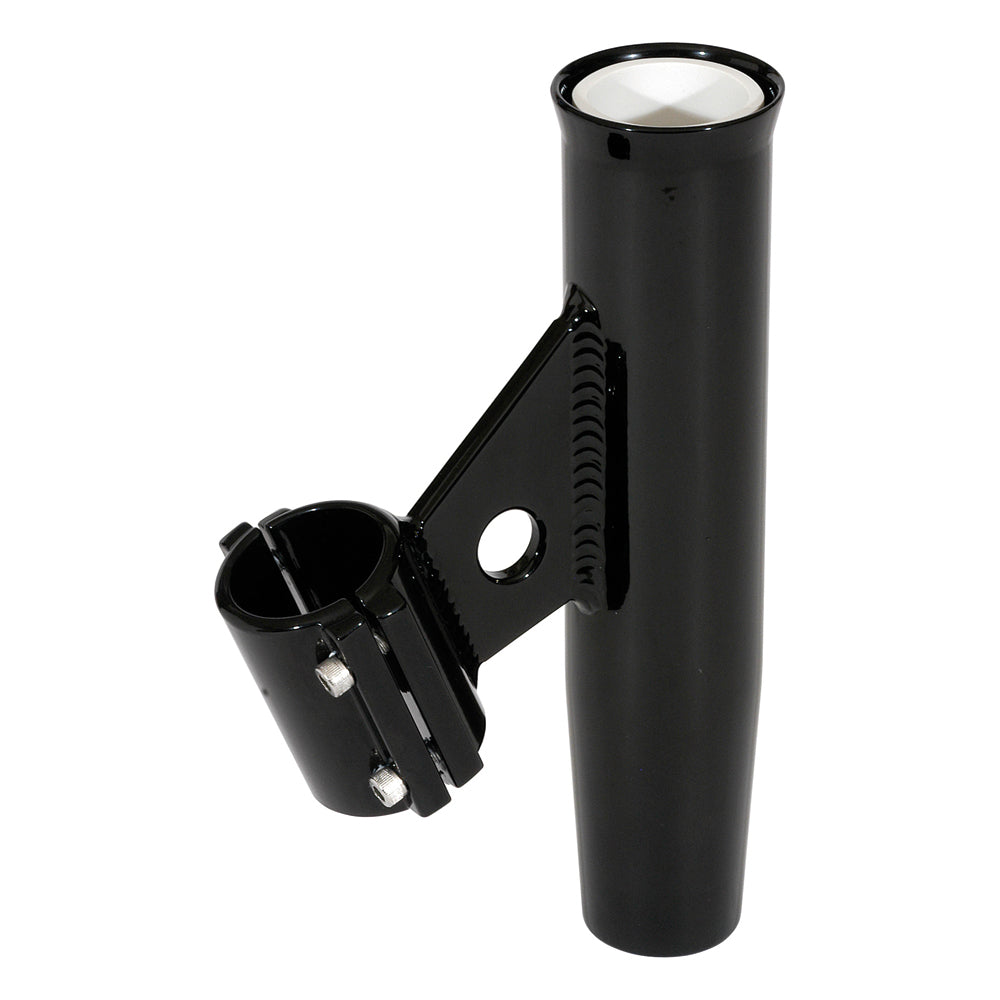 Lee's Tackle Clamp-On Rod Holder, Vertical, Black Anodized Aluminum, 1.050" Pipe