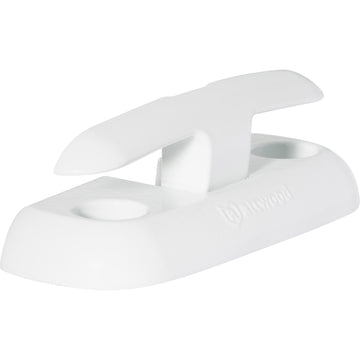 Attwood 6" Fold-Down Dock Cleat, White Marine-Grade Aluminum