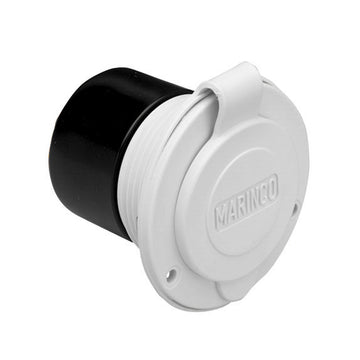 Marinco 15A 125V On-Board Charger Shore Power Inlet, Front Mount, White