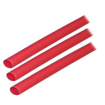 Ancor Adhesive Lined Heat Shrink Tubing (ALT), 1/4" x 3" Red, 3-Pack, UL 224
