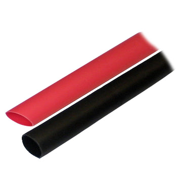Ancor Adhesive Lined Heat Shrink Tubing, 1/2" x 3", 2-Pack, Black/Red