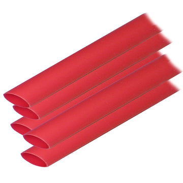 Ancor Adhesive Lined Heat Shrink Tubing, 1/2" x 12", Red, 5-Pack