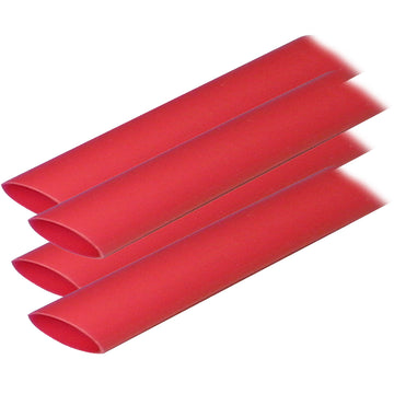 Ancor Adhesive Lined Heat Shrink Tubing (ALT), 3/4" x 12" Red, 4-Pack, UL 224