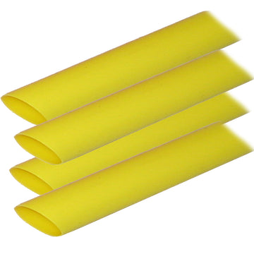 Ancor 3/4" x 12" Yellow Adhesive Lined Heat Shrink Tubing, 4-Pack, UL 224