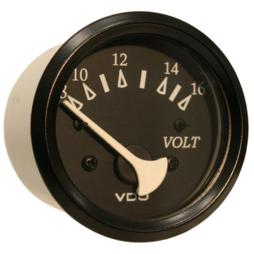VDO Cockpit Marine 52mm Voltmeter - Black Dial and Bezel