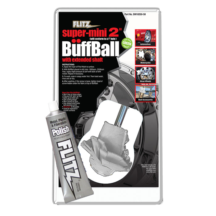 Flitz Super-Mini 2 in. Buff Ball Kit with 1.76 oz. Polish