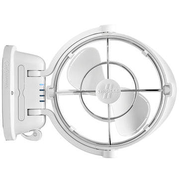 SEEKR by Caframo Sirocco II 7-Inch 3-Speed Gimbal Fan, White, 12-24V