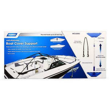 Camco Adjustable Boat Cover Support Kit, 30-50" Pole with 50' Strap