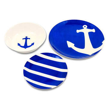 Camco Melamine Marine Dinnerware Set, 12-Piece, BPA-Free – Serves 4