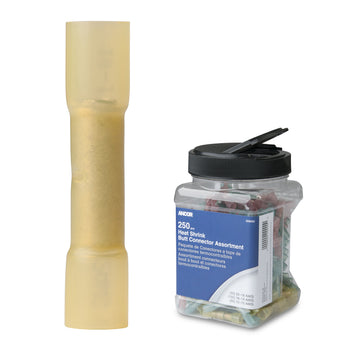 Ancor Marine Grade Heat Shrink Butt Connectors, 12-10 AWG, Yellow, 200-Piece Jar