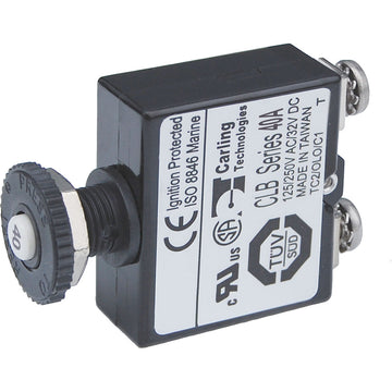 Blue Sea Systems 2137 Push Button Reset Only Circuit Breaker, 40A 32V DC
