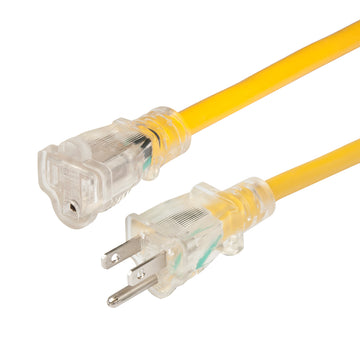 Marinco 14/3 Lighted Extension Cord, 15A, 25' Non-Locking, ETL Certified