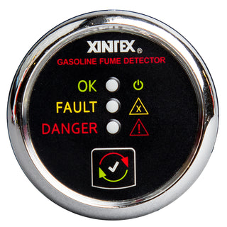 Fireboy-Xintex G-1C-R Single Channel Gasoline Fume Detector, Chrome Bezel
