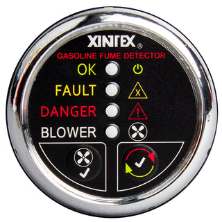 Fireboy-Xintex G-1CB-R Gasoline Fume Detector with Blower Control, Chrome Bezel