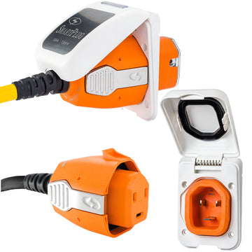 SmartPlug 30 Amp Shore Power Inlet and Female Cord Connector Combo, White