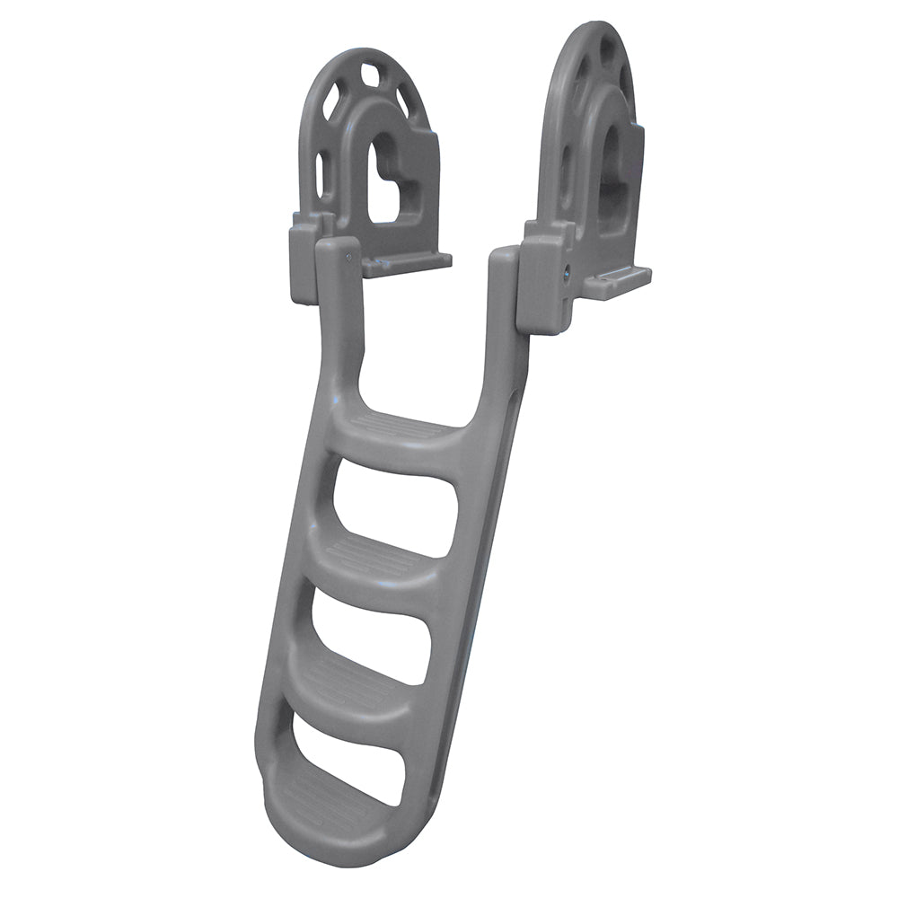 Dock Edge 4-Step Polyethylene Roto-Molded Flip-Up Dock Ladder - Grey