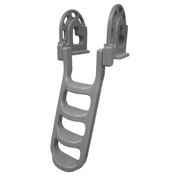 Dock Edge 4-Step Polyethylene Roto-Molded Flip-Up Dock Ladder - Grey