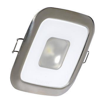 Lumitec Square Mirage Down Light, White Dimming/Red/Blue - Polished Bezel