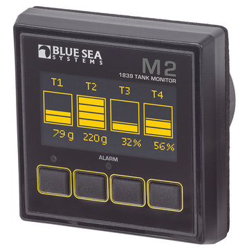 Blue Sea Systems M2 OLED Tank Monitor, 4-Tank, 7-70V DC – Made in USA