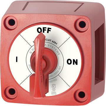 Blue Sea Systems 6004 Single Circuit ON-OFF Locking Key Switch, Red