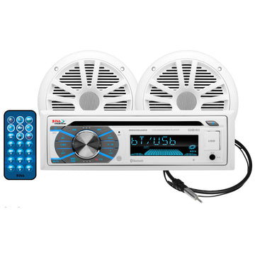 Boss MCK508WB.6 Marine Stereo & Speaker Kit, Bluetooth, CD, AM/FM, 200W