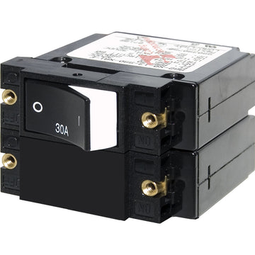 Blue Sea Systems A-Series Raised Rocker Circuit Breaker, Double Pole, 30A