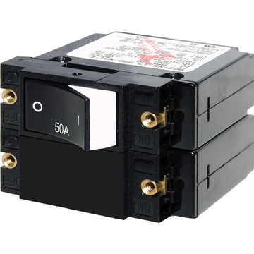 Blue Sea Systems A-Series Raised Rocker Circuit Breaker, 50A Double Pole