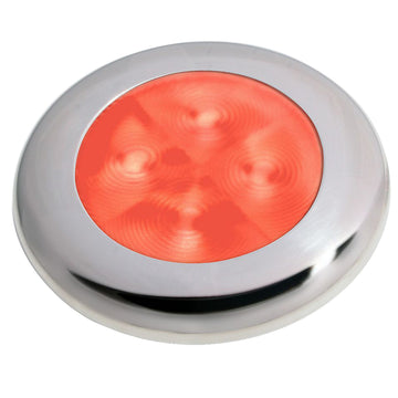 Hella Marine Slim Line Round LED Courtesy Lamp, Red, Stainless Steel, 12/24V