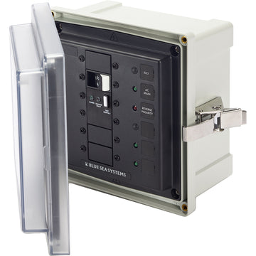Blue Sea Systems 3118 SMS Panel Enclosure with 50A ELCI and 2 Blank Slots, 120V AC