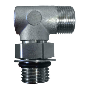 Uflex USA AF90 90° Steering Fitting, ORB #6 to 3/8" Comp, Nickel-Plated