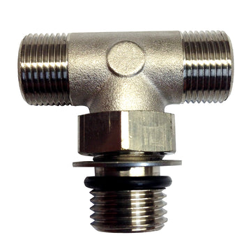 Uflex USA Boss Style T-Fitting, Nickel, ORB #6 to 3/8 COMP