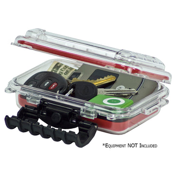Plano 3449 Waterproof Polycarbonate Storage Box, Red/Clear