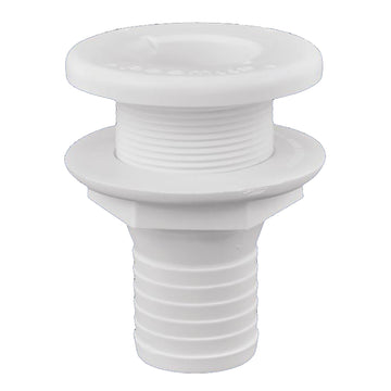 Attwood Marine Thru-Hull Fitting, 1-1/2" Hose, White Polypropylene