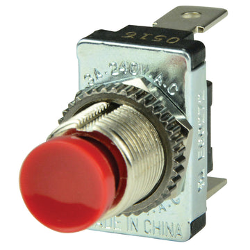 BEP Marine Momentary Push Button Switch, Red SPST OFF/(ON), 5A