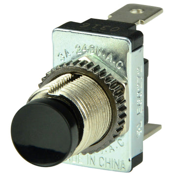 BEP Marine Black SPST Momentary Contact Switch, 12V/24V DC, 5A