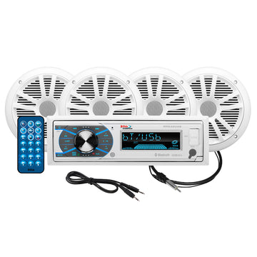 Boss Audio MCK632WB.64 Marine Stereo and 6.5 in. Speaker Kit, White