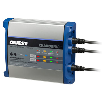 Guest ChargePro On-Board Battery Charger, 8A / 12V - 2 Bank, IP67 Waterproof