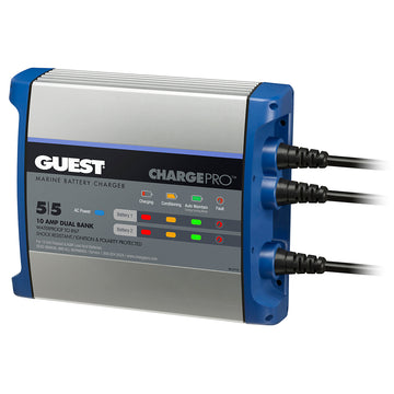 Guest ChargePro On-Board Battery Charger, 10A / 12V - 2 Bank, IP67 Waterproof