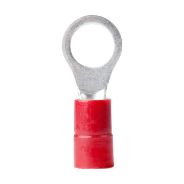 Ancor 8 AWG 3/8" Red Nylon Insulated Ring Terminals, 25-Pack, UL 486C Listed