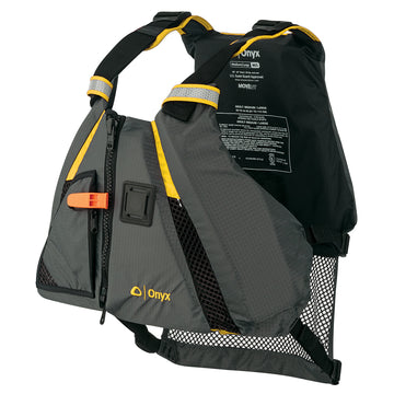 Onyx Outdoor MoveVent Dynamic Paddle Sports Vest, M/L, Yellow/Grey
