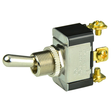 BEP Marine SPDT Chrome Plated Toggle Switch, (ON)-OFF-(ON) – 12/24V DC