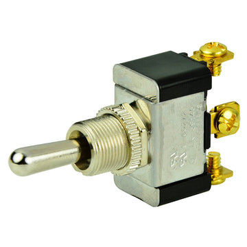 BEP Marine SPDT Chrome Plated Toggle Switch, (ON)/OFF/(ON) – 25A/12V DC