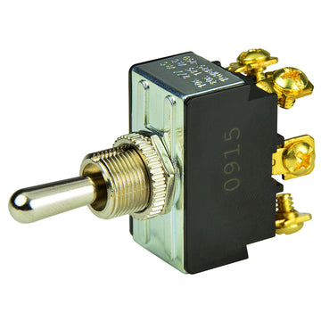 BEP Marine DPDT Chrome Plated Toggle Switch, (ON)-OFF-(ON) 12V/24V DC