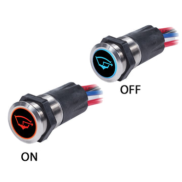 Blue Sea Systems 15A Backlit Push Button Switch, OFF-ON, IP67 Waterproof