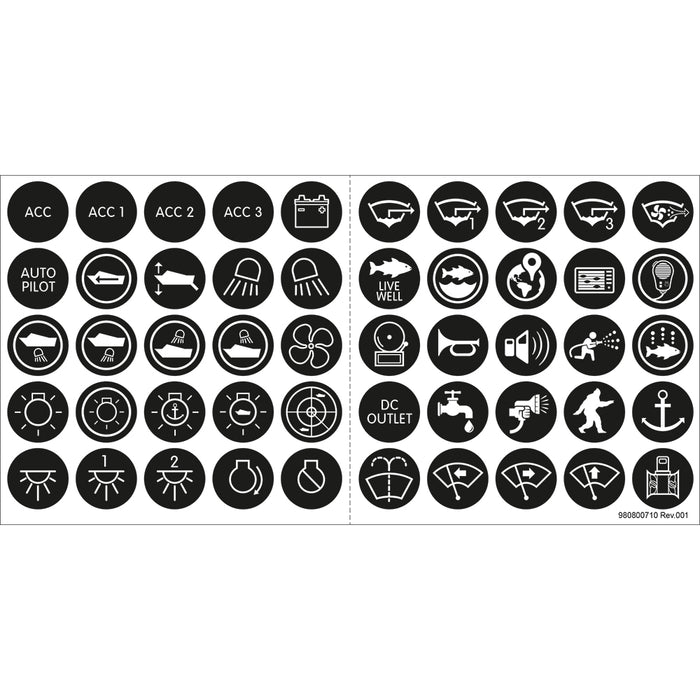 Blue Sea Systems 4230 Push Button Switch Label Kit